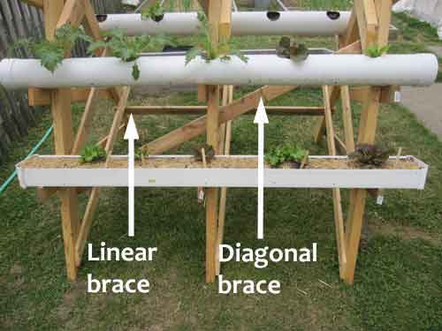 gutter trellis with lettuce