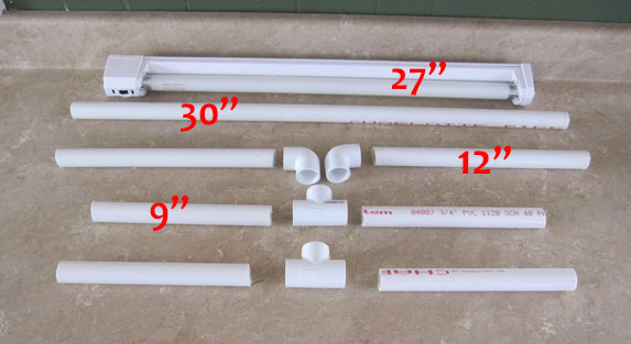 DIY grow light stand pieces