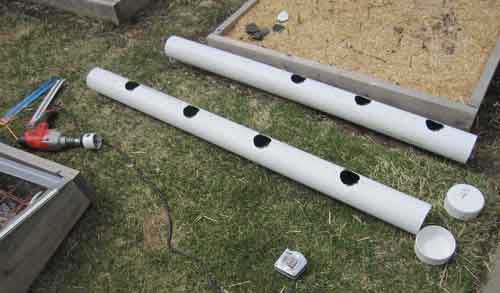 pvc pipe gardening layout