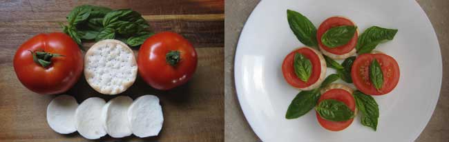 tomato basil mozzarella bites