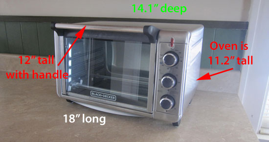 Black and Decker Crisp and Bake air fryer dimensions