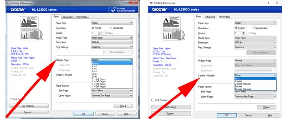 Brother N-in-1 print instructions