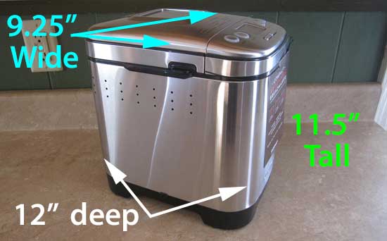 Cuisinart CBK-110 bread maker dimensions