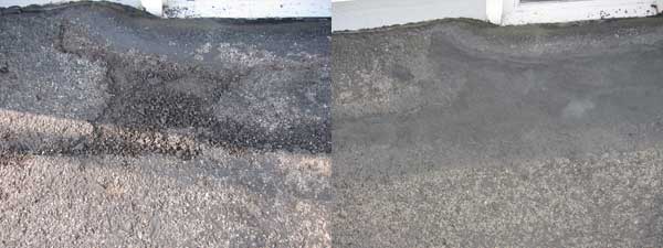 Epoxyshield driveway patch before and after photo